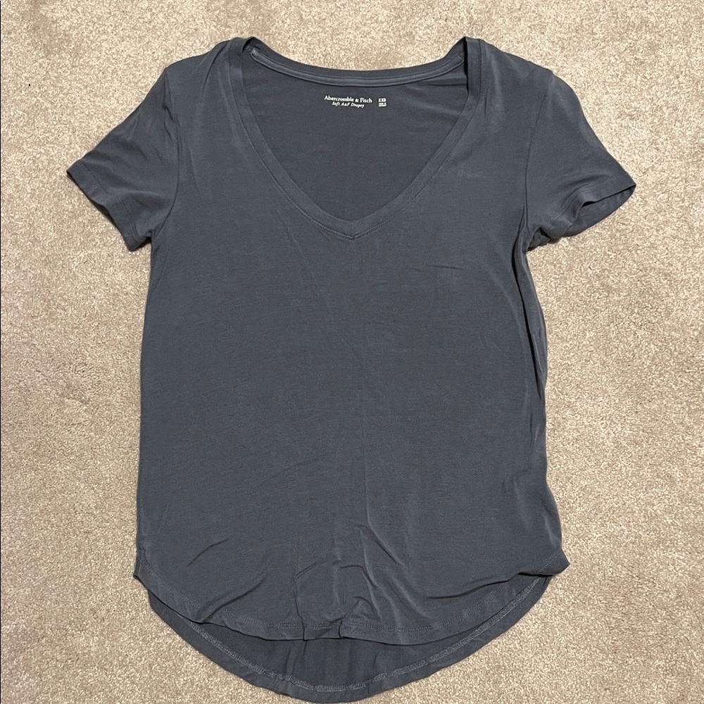 Abercrombie & Fitch Dark Gray V-Neck Tee
